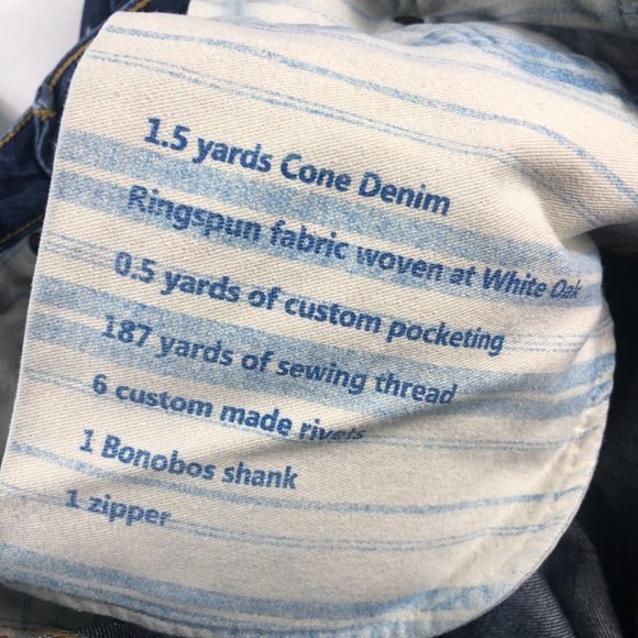 Bonobos Jeans Men's 35 x 33* Slim Straight Leg Blue Fade Stretch White Oak Denim - Picture 7 of 16